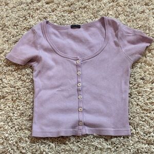 Brandy Melville Lilac Ribbed Tee